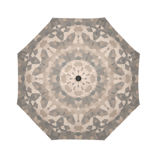 Classic Beige Kaleidoscope Auto-Foldable Umbrella (Model U04)