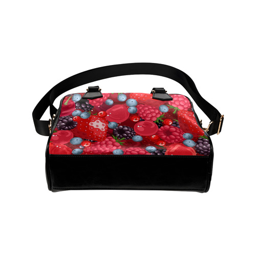 Strawberry Raspberry Blueberry Fruit Pattern Shoulder Handbag (Model 1634)