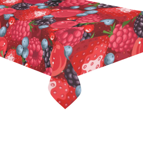 Strawberry Raspberry Blueberry Cranberry Fruit Cotton Linen Tablecloth 60"x120"