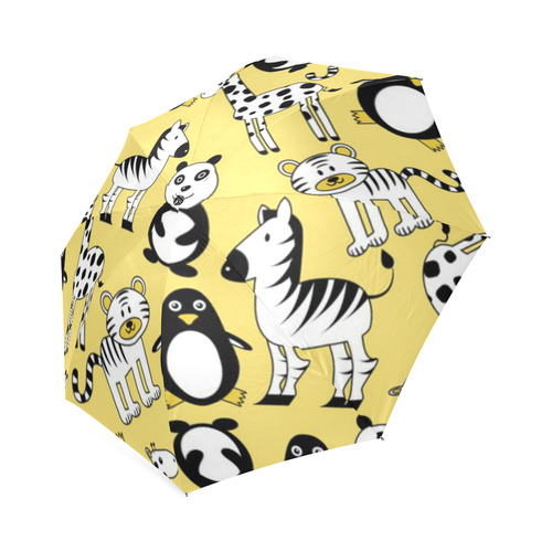 Cute Cartoon Animals Pattern Giraffe Panda Foldable Umbrella (Model U01)