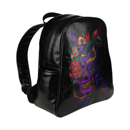 Funny Funky Sugar Skull Multi-Pockets Backpack (Model 1636)