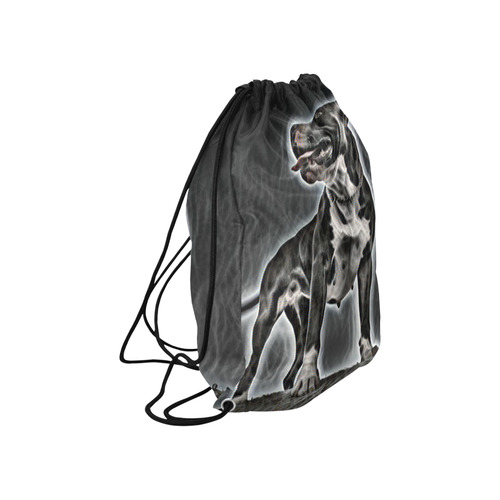 Steff Black and White Large Drawstring Bag Model 1604 (Twin Sides)  16.5"(W) * 19.3"(H)