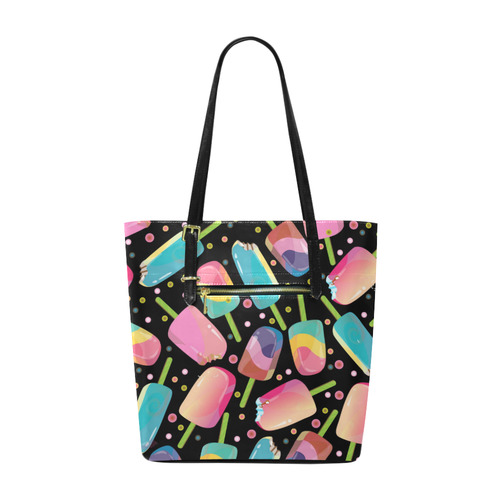 Ice Cream Bars Pattern Pink Yellow Aqua Euramerican Tote Bag/Small (Model 1655)