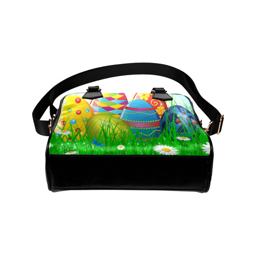 Happy Easter Eggs Butterfly Landscape Shoulder Handbag (Model 1634)