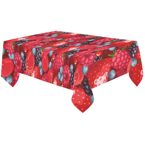 Strawberry Raspberry Blueberry Cranberry Fruit Cotton Linen Tablecloth 60"x120"