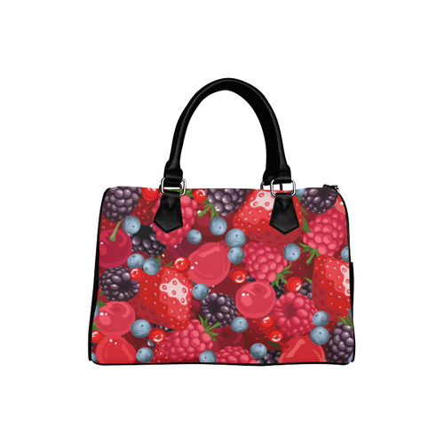 Strawberry Raspberry Blueberry Fruit Pattern Boston Handbag (Model 1621)