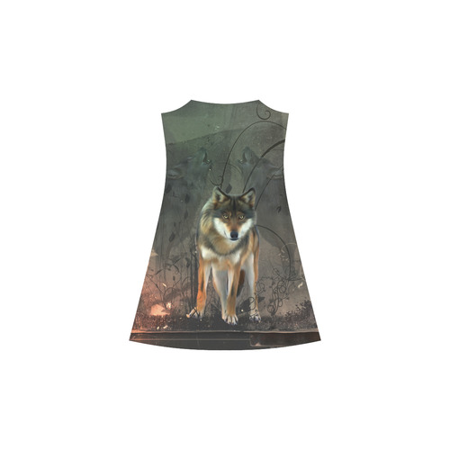 Amazing wolf in the night Alcestis Slip Dress (Model D05)