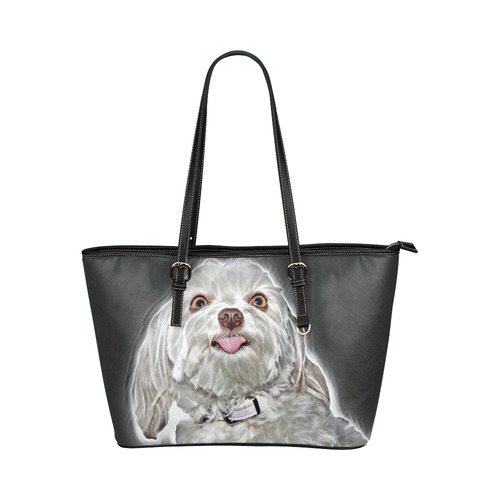 Cheeky Lovely Buddy Leather Tote Bag/Small (Model 1651)