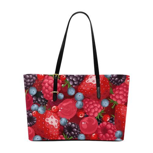 Strawberry Raspberry Blueberry Fruit Pattern Euramerican Tote Bag/Large (Model 1656)