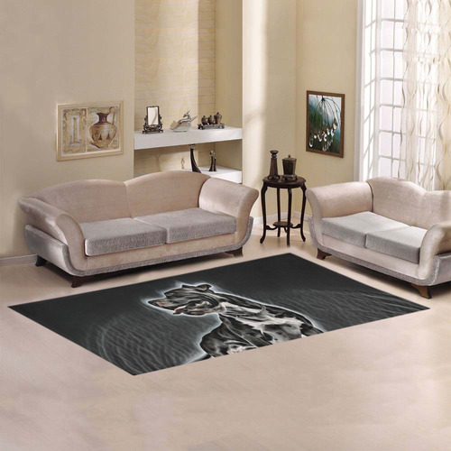 Steff Black and White Area Rug 7'x3'3''