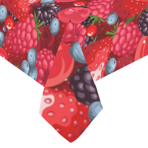 Strawberry Raspberry Blueberry Cranberry Fruit Cotton Linen Tablecloth 60"x120"