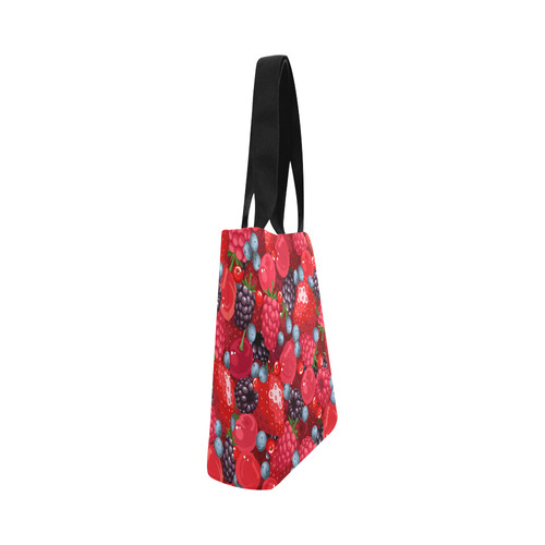 Strawberry Raspberry Blueberry Fruit Pattern Canvas Tote Bag (Model 1657)