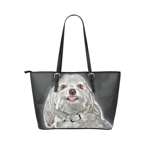 Cheeky Lovely Buddy Leather Tote Bag/Small (Model 1651)