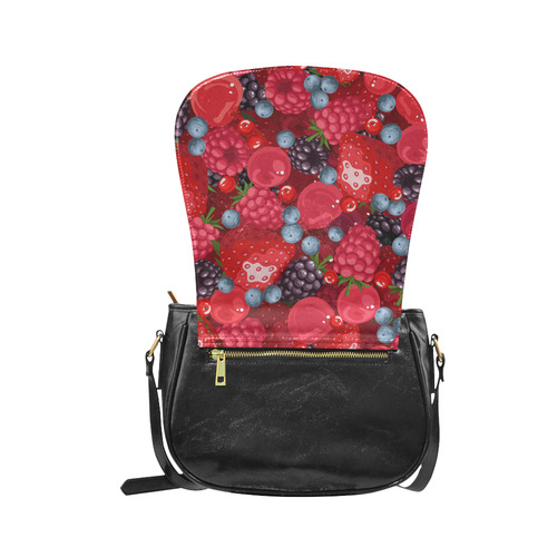 Strawberry Raspberry Blueberry Fruit Pattern Classic Saddle Bag/Small (Model 1648)