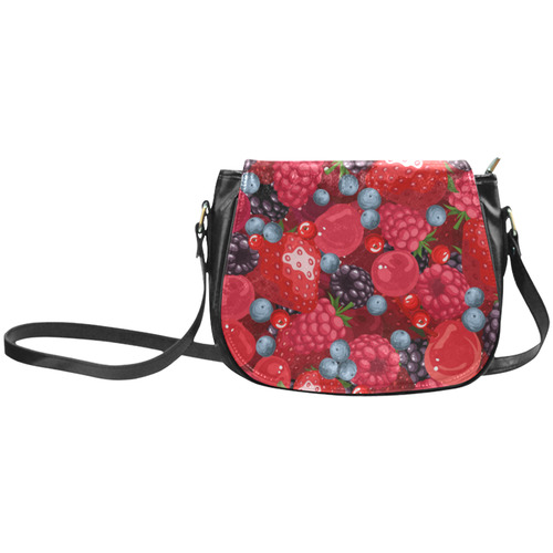 Strawberry Raspberry Blueberry Fruit Pattern Classic Saddle Bag/Small (Model 1648)