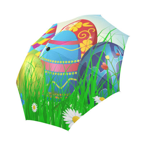 Happy Easter Eggs Butterfly Landscape Auto-Foldable Umbrella (Model U04)