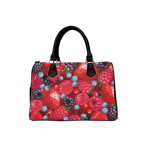 Strawberry Raspberry Blueberry Fruit Pattern Boston Handbag (Model 1621)