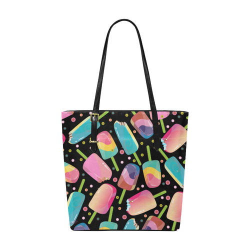 Ice Cream Bars Pattern Pink Yellow Aqua Euramerican Tote Bag/Small (Model 1655)