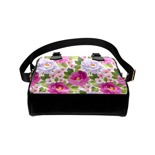 Beautiful Pink Watercolor Floral Pattern Shoulder Handbag (Model 1634)