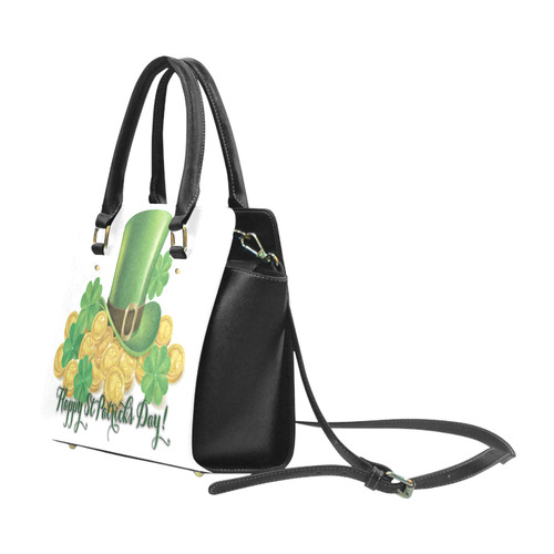 Happy St Patricks Day Green Clover Classic Shoulder Handbag (Model 1653)