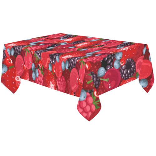 Strawberry Raspberry Blueberry Cranberry Fruit Cotton Linen Tablecloth 60"x120"