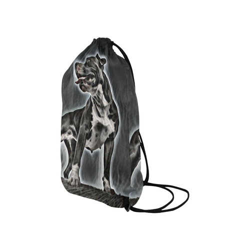 Steff Black and White Small Drawstring Bag Model 1604 (Twin Sides) 11"(W) * 17.7"(H)