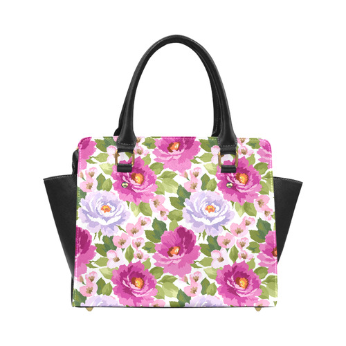 Beautiful Pink Watercolor Floral Pattern Classic Shoulder Handbag (Model 1653)