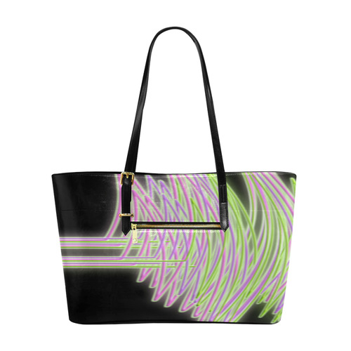 Abstract Waves Euramerican Tote Bag/Large (Model 1656)