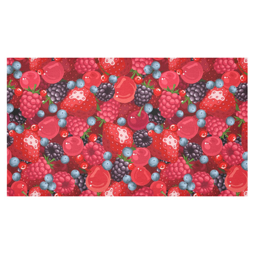 Strawberry Raspberry Blueberry Cranberry Fruit Cotton Linen Tablecloth 60"x 104"