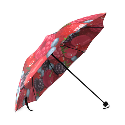 Strawberry Raspberry Blueberry Fruit Pattern Foldable Umbrella (Model U01)