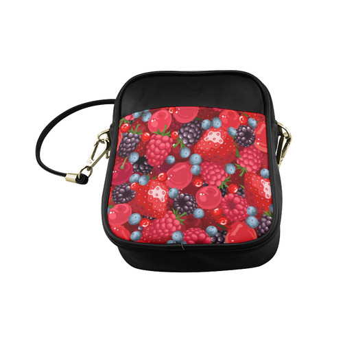 Strawberry Raspberry Blueberry Fruit Pattern Sling Bag (Model 1627)