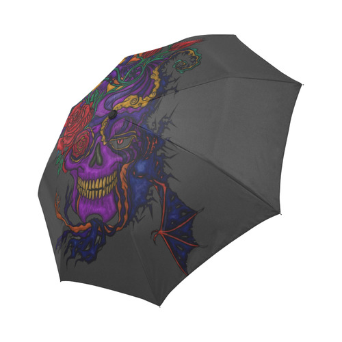 Funny Funky Sugar Skull Auto-Foldable Umbrella (Model U04)