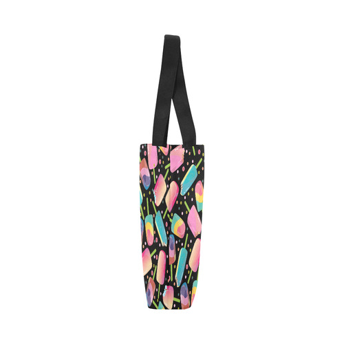 Ice Cream Bars Pattern Pink Yellow Aqua Canvas Tote Bag (Model 1657)