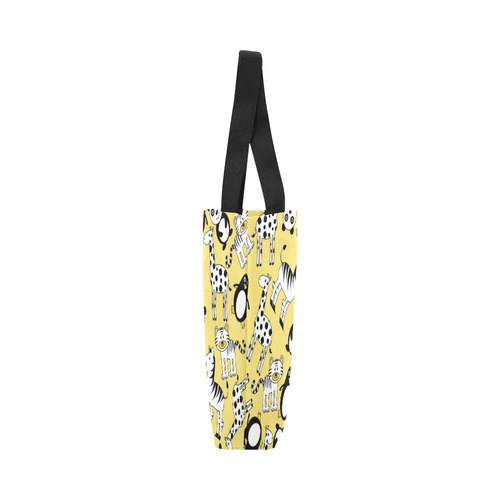 Cute Cartoon Animals Pattern Giraffe Panda Canvas Tote Bag (Model 1657)