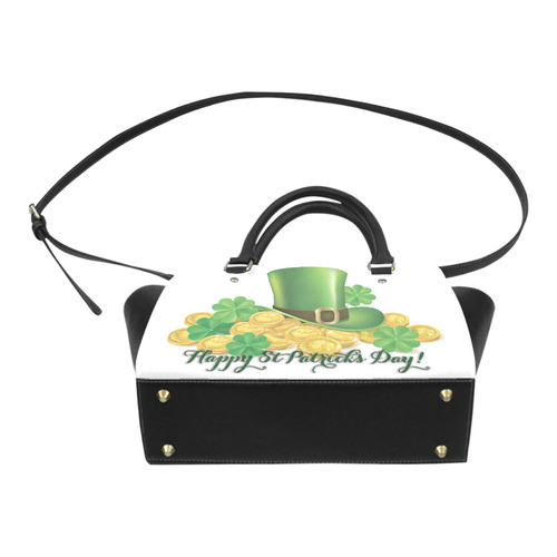 Happy St Patricks Day Green Clover Classic Shoulder Handbag (Model 1653)