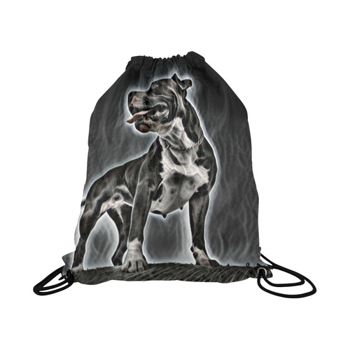 Steff Black and White Large Drawstring Bag Model 1604 (Twin Sides)  16.5"(W) * 19.3"(H)