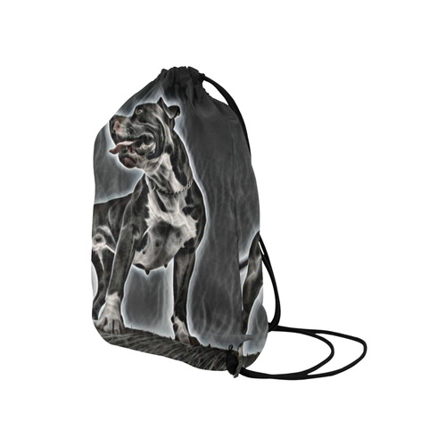Steff Black and White Medium Drawstring Bag Model 1604 (Twin Sides) 13.8"(W) * 18.1"(H)