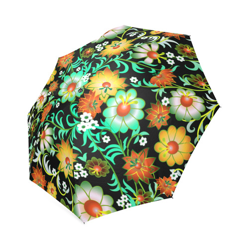 Beautiful Vintage European Floral Pattern Foldable Umbrella (Model U01)