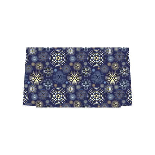 Blue Gold Circles Abstract Pattern Euramerican Tote Bag/Large (Model 1656)