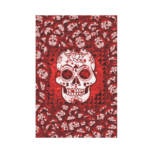 skull 317 red by JamColors Garden Flag 12‘’x18‘’（Without Flagpole）