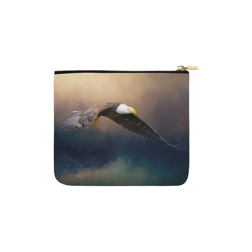 Painting flying american bald eagle Carry-All Pouch 6''x5''