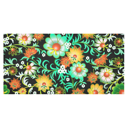 Beautiful Vintage European Floral Pattern Cotton Linen Tablecloth 60"x120"