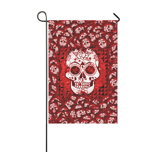 skull 317 red by JamColors Garden Flag 12‘’x18‘’（Without Flagpole）