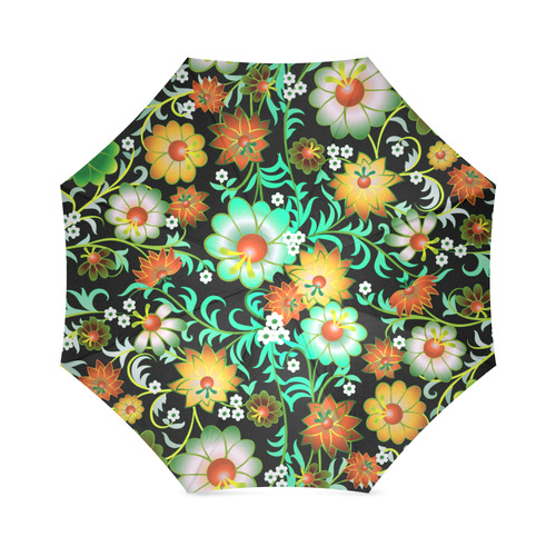 Beautiful Vintage European Floral Pattern Foldable Umbrella (Model U01)