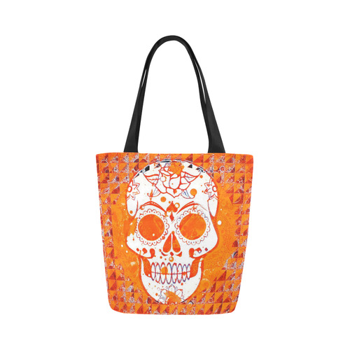 Trendy Skull,orange by JamColors Canvas Tote Bag (Model 1657)