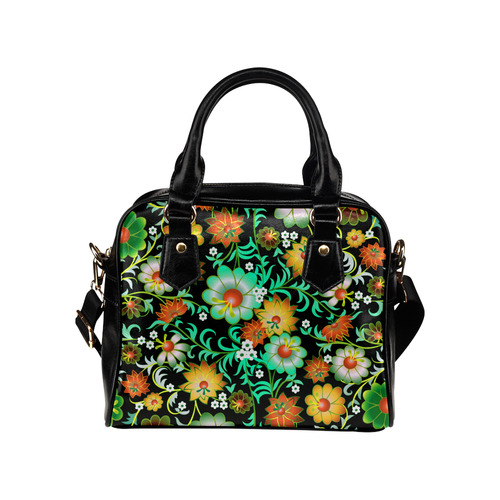 Beautiful Vintage European Floral Pattern Shoulder Handbag (Model 1634)