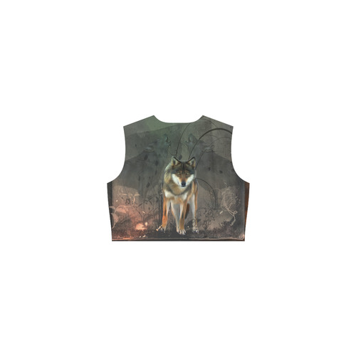 Amazing wolf in the night Eos Women's Sleeveless Dress (Model D01)