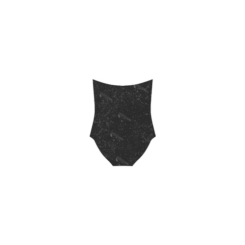 Distressed Cross Gothic Print Strap Swimsuit ( Model S05)