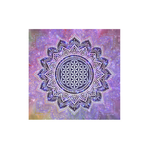 Flower Of Life Lotus Of India Galaxy Colored Canvas Tote Bag (Model 1657)