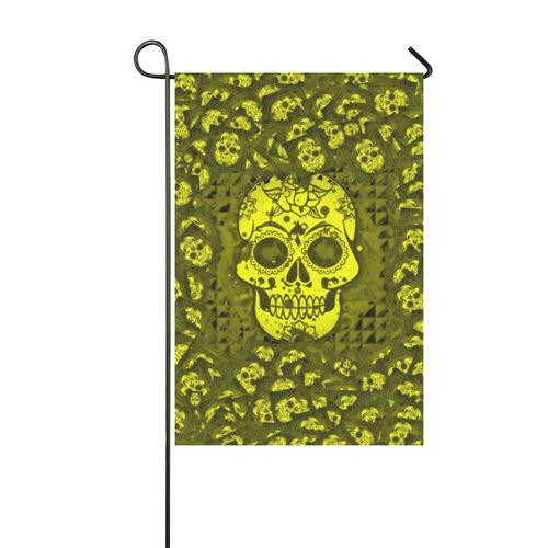 skull 317 yellow by JamColors Garden Flag 12‘’x18‘’（Without Flagpole）